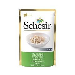 Вологий корм для котів віком від 1 року Куряче філе в желе Schesir Adult Cat Chicken Fillets in Jelly