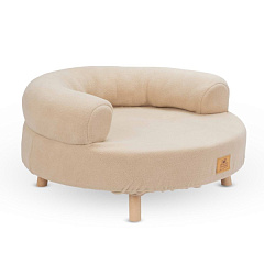 Антиковзкий круглий диван на дерев'яних ніжках для собак та котів Aki Ferplast Антиковзкий круглий диван на дерев'яних ніжках для собак та котів Aki Ferplast