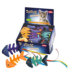 М'яка іграшка для котів ToyBox Плюшева Риб'яча Кістка з котячою м'ятою Fish Bone Plush Catnip Nobby
