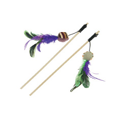 Игрушка для котов Удочка с тканевой игрушкой и перьями Imac Fishing Rod Feather Игрушка для котов Удочка с тканевой игрушкой и перьями Imac Fishing Rod Feather