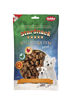 Натуральные лакомства для щенков и маленьких собак Курица с Уткой Nobby StarSnack Mini Soft Chicken`n Duck