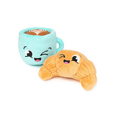 М'яка іграшка для собак Круасан та Капучіно з пищалкою FuzzYard Plush Perfect Match Croissant & Cappuccino