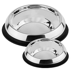 Антиковзка металева миска для собак та котів пласкомордих порід Stainless Steel Bowl