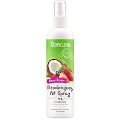 Дезодорирующий спрей с ягодным ароматом для собак и котов TropiClean Deodorizing Pet Spray Berry Breeze Дезодорирующий спрей с ягодным ароматом для собак и котов TropiClean Deodorizing Pet Spray Berry Breeze