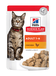 Вологий корм з куркою для котів віком від 1 до 6 років Hill's Science Plan Cat Adult Chicken