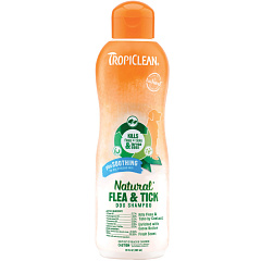 Успокаивающий шампунь от блох и клещей для собак TropiClean Natural Flea & Tick Dog Shampoo Plus Soothing