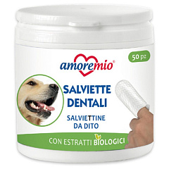 Вологі серветки для чищення зубів собак та котів Amoremio Wet Wipes Dental Cleaning