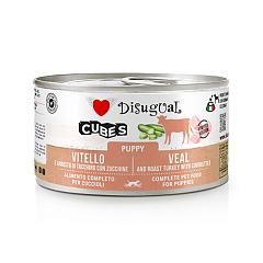 Безглютенова консерва для цуценят Телятина з Запеченою Індичкою та Кабачками Disugual Dog Cubes 92% Puppy Veal, Roast Turkey & Courgettes Безглютенова консерва для цуценят Телятина з Запеченою Індичкою та Кабачками Disugual Dog Cubes 92% Puppy Veal, Roast Turkey & Courgettes