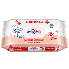 Вологі серветки для собак та котів з Хлоргексидином Amoremio Wet Wipes Chlorhexidine