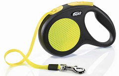 Поводок-рулетка для собак средних пород до 25 кг Flexi New Neon M Tape лента 5 m