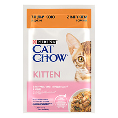 Вологий корм для кошенят Шматочки у желе з індичкою та цукіні Purina Cat Chow Kitten Turkey & Zucchini