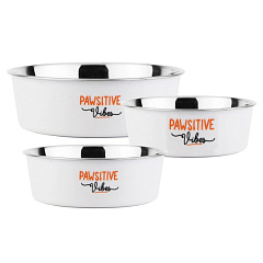 Антиковзка миска з нержавіючої сталі для собак Pawsitive Vibes Nobby Антиковзка миска з нержавіючої сталі для собак Pawsitive Vibes Nobby