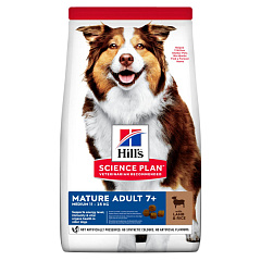 Сухий корм для літніх собак середніх порід старше 7 років з ягнятком та рисом Hill's Mature Adult 7+