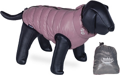 Утеплений двосторонній водонепроникний сіро-рожевий жилет для собак із сумкою Gray & Pink Light Nobby