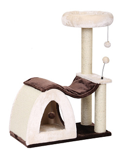 Когтеточка-игровой комплекс с домиком, игрушками и лежаком для кошек Chalia Nobby Когтеточка-игровой комплекс с домиком, игрушками и лежаком для кошек Chalia Nobby
