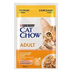 Влажный корм для взрослых котов Кусочки в желе с курицей и цуккини Purina Cat Chow Adult Chicken & Zucchini