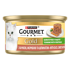 Консерва для котов Кусочки в Паштете з Уткой, Морковью и Шпинатом Purina Gourmet Gold Pieces in Pate Duck, Carrot & Spinach Консерва для котов Кусочки в Паштете з Уткой, Морковью и Шпинатом Purina Gourmet Gold Pieces in Pate Duck, Carrot & Spinach