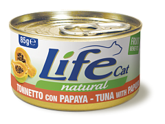 Консерва для кішок Тунець з Папайєю Life Cat Natural Tuna & Papaya Консерва для кішок Тунець з Папайєю Life Cat Natural Tuna & Papaya