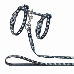 Анатомическая шлея с поводком для кошек Черепа Scull Cat Harness Nobby