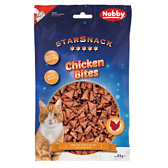 Протеиновые лакомства для котов Треугольники из Вяленой Курицы с Солодом Nobby StarSnack Cat Extra Protein Chicken Bites & Malts Протеиновые лакомства для котов Треугольники из Вяленой Курицы с Солодом Nobby StarSnack Cat Extra Protein Chicken Bites & Malts