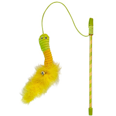 Вудочка для котів Гусеничка з котячою м'ятою та дзвіночками Caterpillar Rod Catnip Nobby
