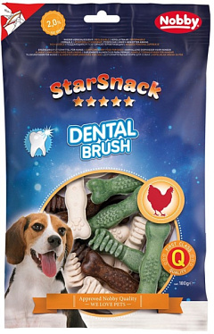 Лакомства для чистки зубов собак Зубные щетки из Курицы Nobby StarSnack Dental Brush Лакомства для чистки зубов собак Зубные щетки из Курицы Nobby StarSnack Dental Brush