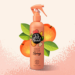 Быстроочищающий спрей для собак с ароматом персика Pet Head Quick Fix Spray Dry Clean