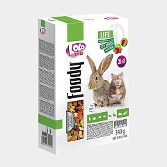Полнорационный корм для кроликов и хомяков с овощами и фруктами LoLo Pets Foody Rabbit & Hamster 2 in 1