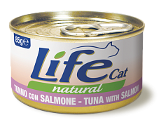 Консерва для кошек Тунец с Лососем Life Cat Natural Tuna & Salmon