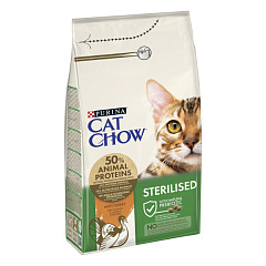 Сухой корм с индейкой для стерилизованных кошек и кастрированных котов Purina Cat Chow Sterilised With Turkey