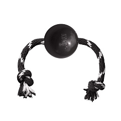 KONG Extreme Ball W/Rope Антивандальная игрушка для собак Сверхпрочный Мяч-апортировка с канатом