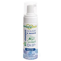 Сухий шампунь для собак та котів без спирту і SLES Тальк Amoremio Green Dry BIO Shampoo Talc