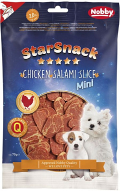 Натуральные лакомства для щенков и маленьких собак Куриное Салями Nobby StarSnack Mini Chicken Salami Slice Натуральные лакомства для щенков и маленьких собак Куриное Салями Nobby StarSnack Mini Chicken Salami Slice