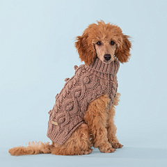 Вязаный свитер ручной работы из овечьей шерсти для собак PAIKKA Handmade Knit Sweater Taupe
