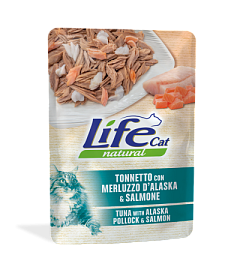 Вологий корм для кішок Тунець з Тріскою та Лососем Life Cat Natural Tuna, Alaska Pollock & Salmon