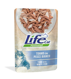 Вологий корм для кішок Тунець з Білою Рибою Life Cat Natural Tuna & White Fish