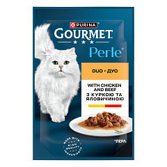 Вологий корм для кішок з Куркою та Яловичиною в соусі Purina Gourmet Perle Duo Chicken & Beef in Sauce Вологий корм для кішок з Куркою та Яловичиною в соусі Purina Gourmet Perle Duo Chicken & Beef in Sauce