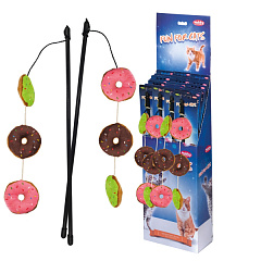 Іграшка для котів ToyBox Вудка Тріскучі Пончики з котячою м'ятою Donuts Rod Catnip Nobby Іграшка для котів ToyBox Вудка Тріскучі Пончики з котячою м'ятою Donuts Rod Catnip Nobby