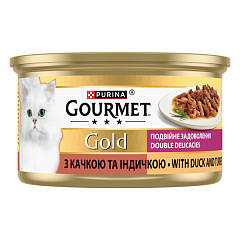 Консерва для котов Двойное Удовольствие с Уткой и Индейкой Purina Gourmet Gold Double Pleasure Duck & Turkey