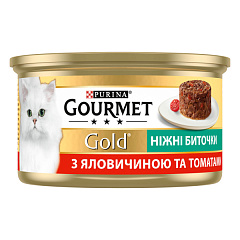 Консерва для котів Ніжні Биточки з Яловичиною та Томатами Purina Gourmet Gold Tender Bits Beef & Tomatoes Консерва для котів Ніжні Биточки з Яловичиною та Томатами Purina Gourmet Gold Tender Bits Beef & Tomatoes