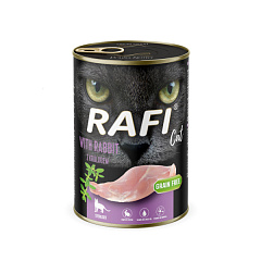 Беззернова консерва для стерилізованих кішок з Кроликом Dolina Noteci Rafi Grain Free Sterilised Cat Rabbit