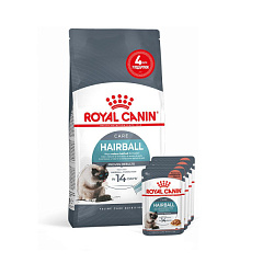Акционный набор корма для предотвращения образования волосяных комочков в желудке взрослых кошек Royal Canin Hairball Care