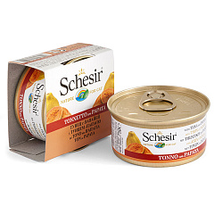 Консерва для котів віком від 1 року Тунець з Папайєю у бульйоні Schesir Adult Cat Tuna & Papaya in Broth Консерва для котів віком від 1 року Тунець з Папайєю у бульйоні Schesir Adult Cat Tuna & Papaya in Broth