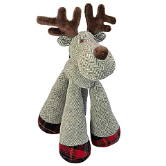 Новорічні м'які іграшки для собак Різдвяний Лось з пищалкою Elk Plush Xmas Nobby