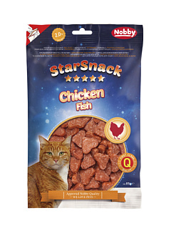 Диетические лакомства для кошек Сердечки с Курицей и Треской Nobby StarSnack Cat Low Fat Chicken Fish