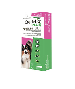 Жувальні пігулки для собак вагою 2,8-5,5 кг від бліх, гельмінтів, іксодових та шкірних кліщів Кределіо Плюс Credelio Plus Elanco
