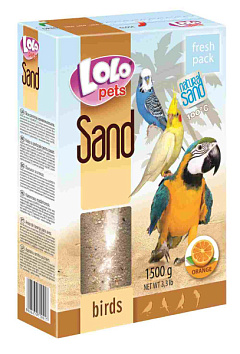 Апельсиновый песок с драгоценными минералами для птиц LoLo Pets Sand Orange