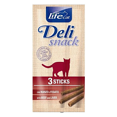 Лакомства для кошек Палочки с Говядиной и Печенью Life Cat Delisnack Sticks Beef & Liver