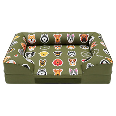 Ортопедична лежанка для собак зі знімним непромокальним чохлом BullyBillows Luxury Dog Bed Sage Edition