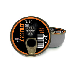 Консервированное отборное мясо для привередливых котов Филе Лосося FALCO CAT 100% Meat Salmon